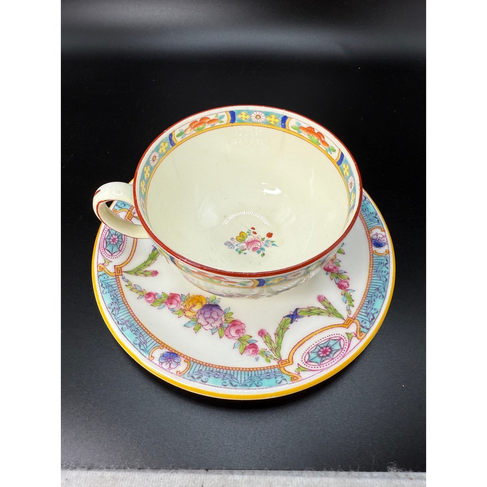 Minton's England Cup and Saucer‎ Floral Design Antique Collectible Tea Set